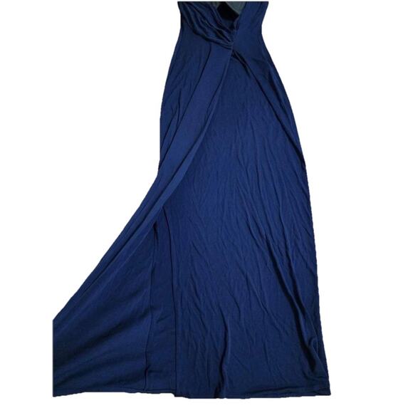 Halston Giovanna Gown In Matte Jersey Navy Maxi Dress Women Size 6 A001291 - Picture 8 of 11